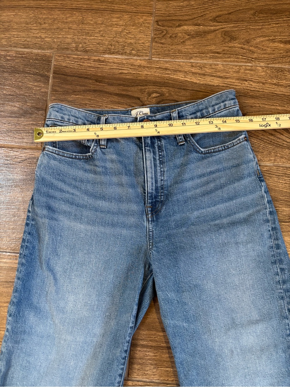 J.Crew Slim Wide Leg Jeans 28 High Rise Cropped Raw Hem Denim - Picture 7 of 10